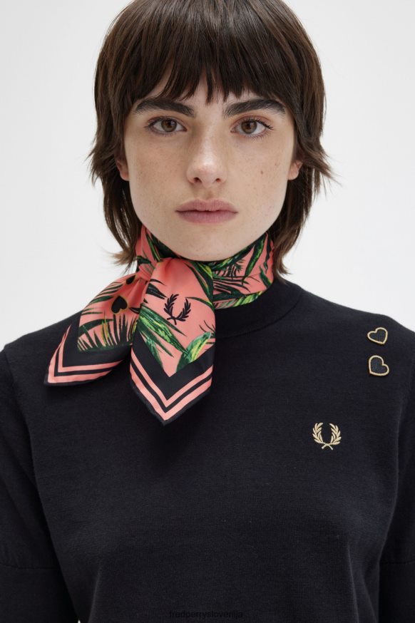 dodatki Fred Perry šal s potiskom dlani koralna toplota ženske JR84XT108