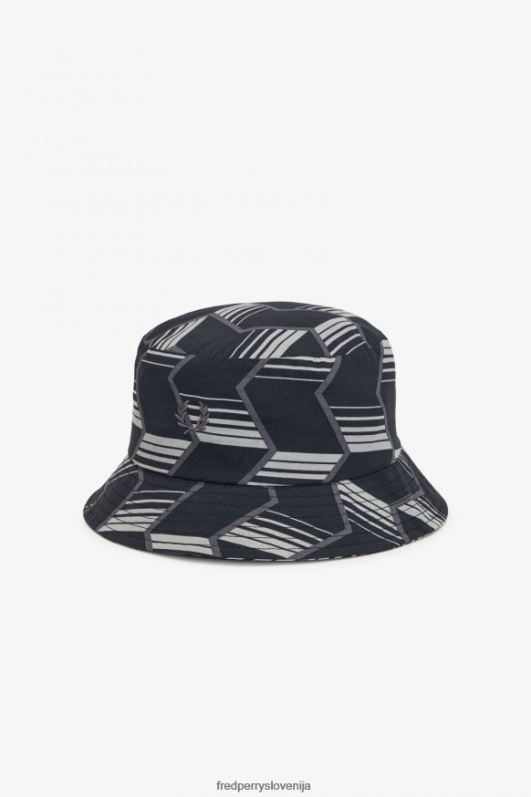 dodatki Fred Perry klobuk z vedro s trakovi črna/snežno bela uniseks JR84XT96