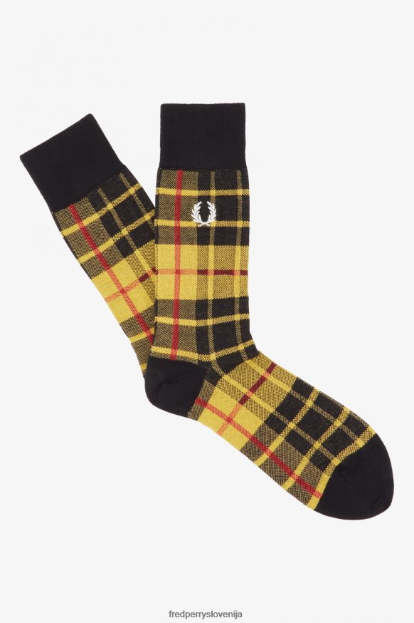 dodatki Fred Perry macleod tartan nogavice svetlo rumena uniseks JR84XT132