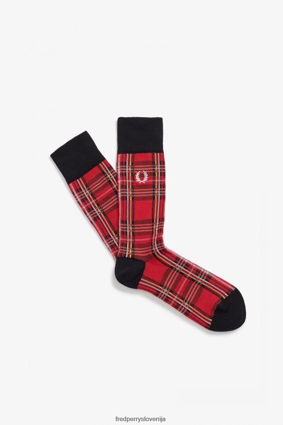 dodatki Fred Perry nogavice iz tartana Royal Stewart črna/šampanjec uniseks JR84XT133