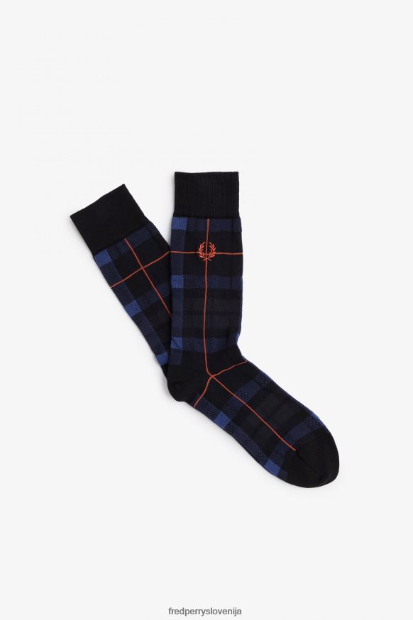 dodatki Fred Perry nogavice iz tartana osenčen kobalt uniseks JR84XT119