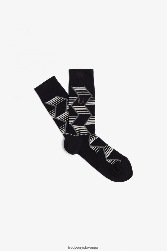 dodatki Fred Perry nogavice s ševronskimi črtami Črna uniseks JR84XT130
