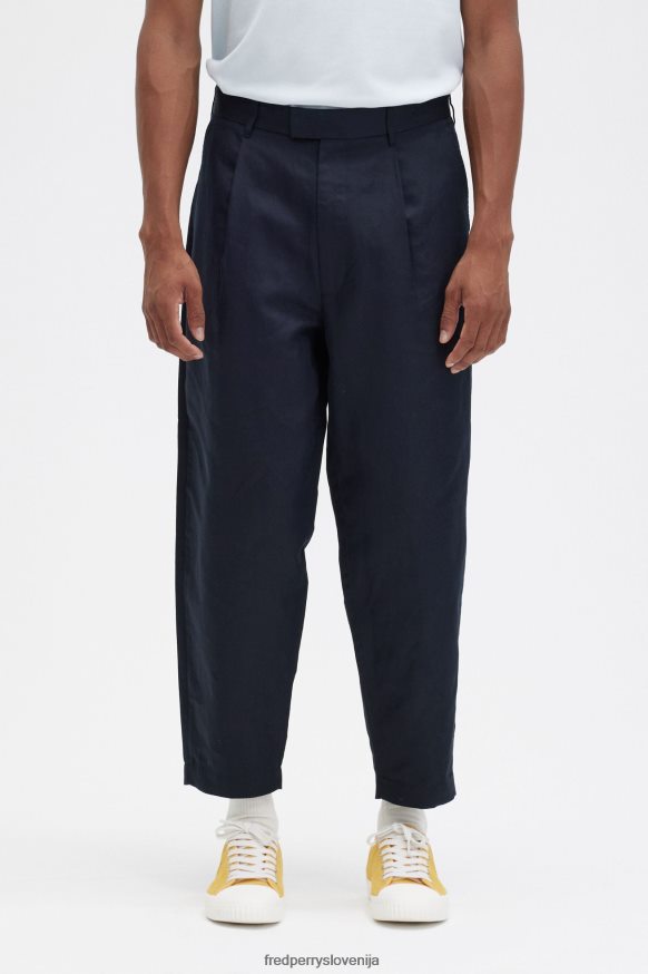 oblačila Fred Perry kratke hlače iz mešanice lanu mornarica moški JR84XT45