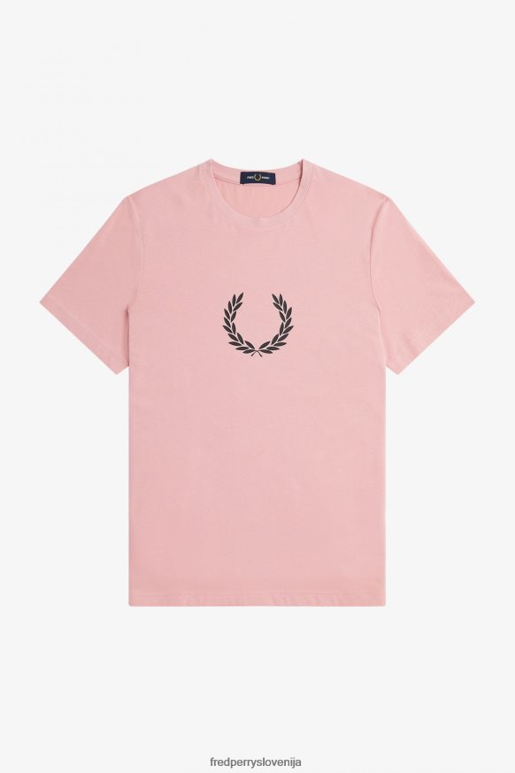 Fred Perry grafična majica kredasto roza - sprednji pogled