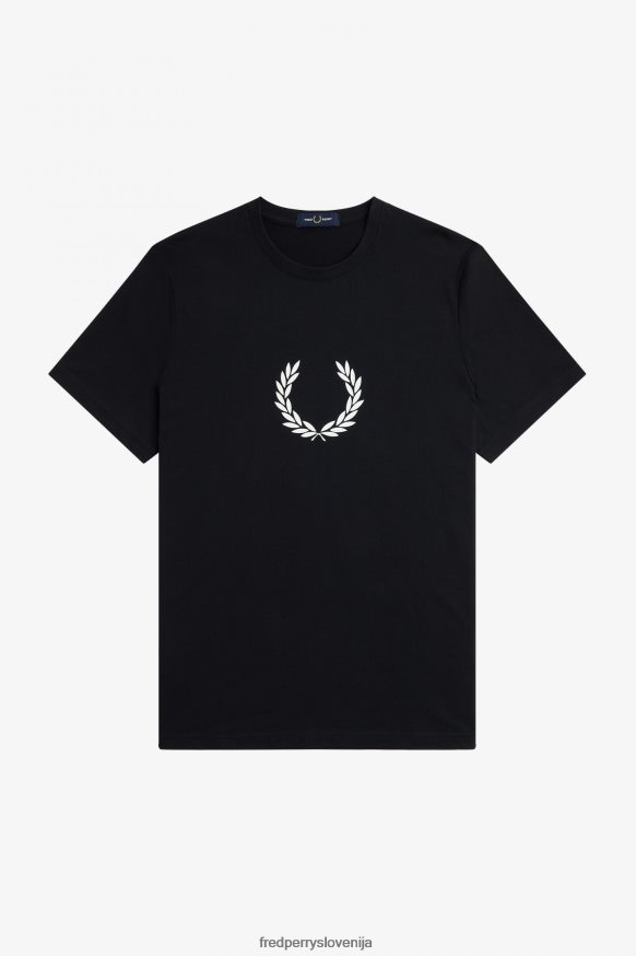Fred Perry grafična majica črna - frontalni pogled