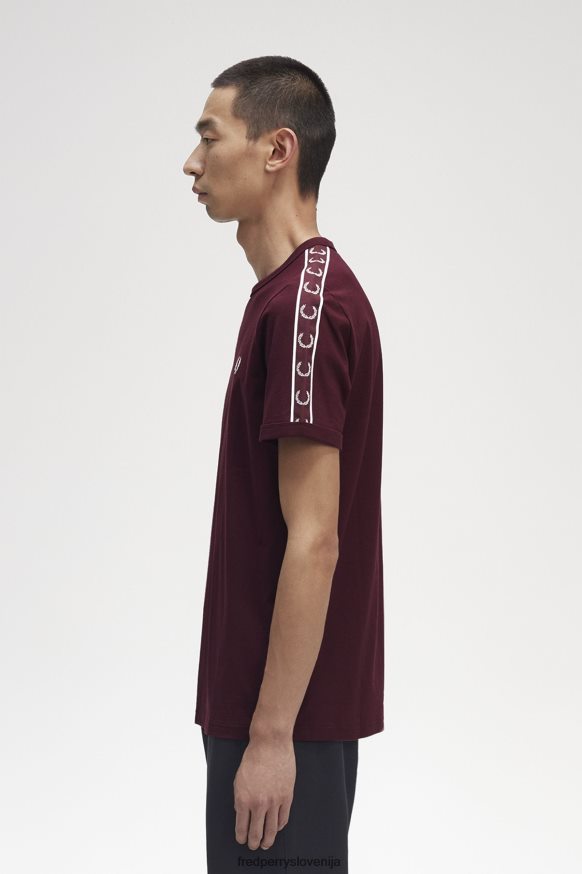 Fred Perry majica v volovski krvi s kontrastnim trakom - sprednji pogled