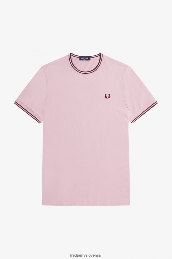 Fred Perry kredasto roza majica - detajl vezenja
