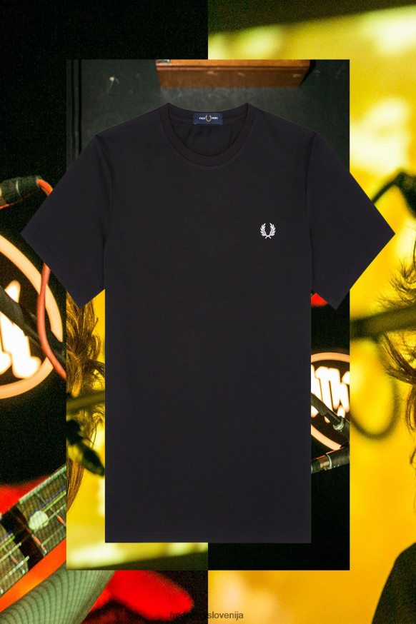 Fred Perry Stockholm Ringer majica črna - detajl ovratnika