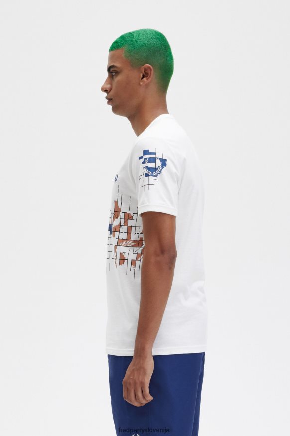 Detajl mrežastega tiska na Fred Perry majici Fred Perry majica - detajl mrežastega tiska