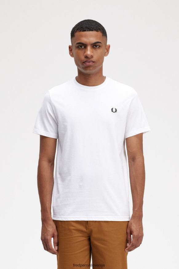 Fred Perry bela majica - detajl lovorovega venca