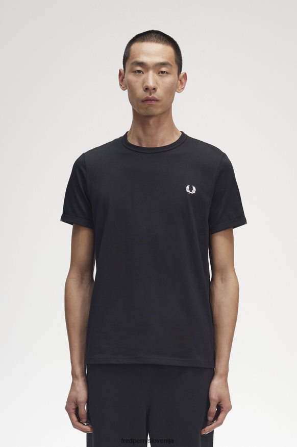 Fred Perry črna zvonec majica sprednji pogled