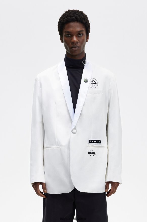 oblačila Fred Perry blazer s šal ovratnikom bela moški JR84XT253 oblačila Fred Perry blazer s šal ovratnikom bela moški JR84XT253