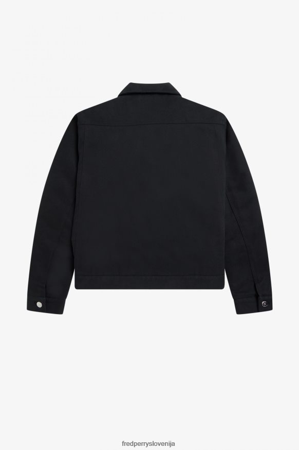 Usnjen našitek z blagovno znamko Fred Perry jeans jakna - hrbtni pogled