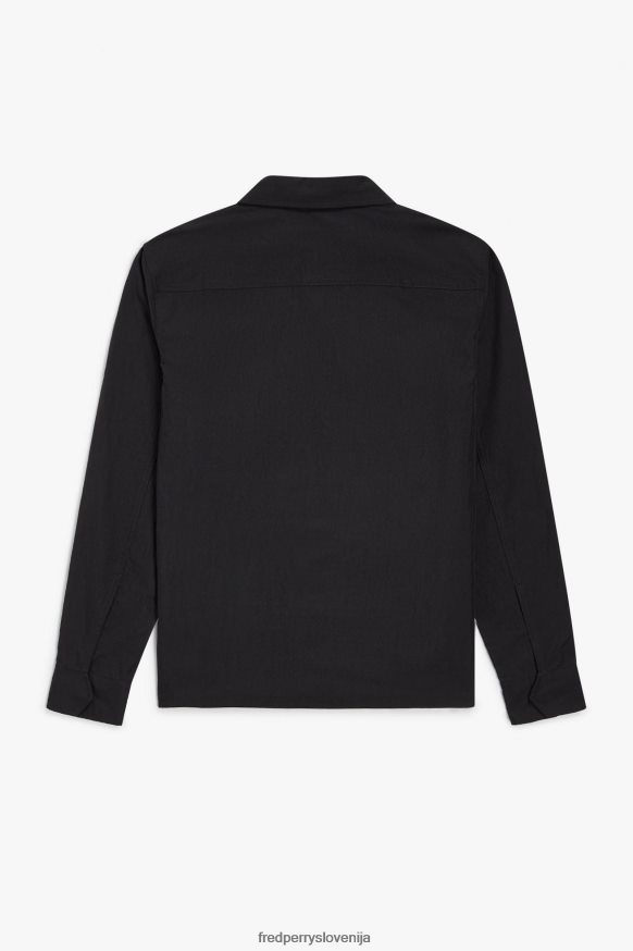 Fred Perry črna teksturirana majica stranski pogled