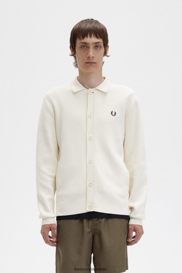 oblačila Fred Perry gumb skozi pleteno srajco ekru moški JR84XT440