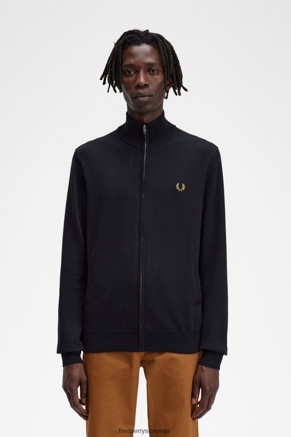 oblačila Fred Perry klasična jopica z zadrgo Črna moški JR84XT459