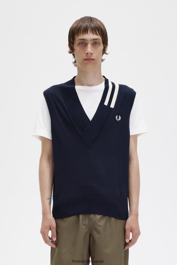 Fred Perry pletena majica z V-izrezom - sprednji pogled