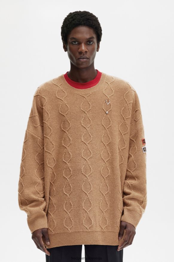 Fred Perry X Raf Simons Puluver Fred Perry prevelik pulover črna barva
