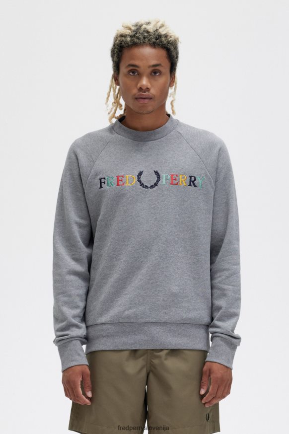 Fred Perry Grey Embroidery Pulover Glavna slika