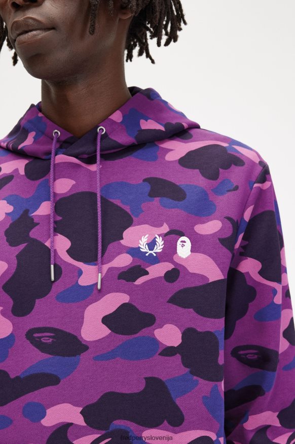 Fred Perry kamuflaža s kapuco pulover podrobnosti od blizu