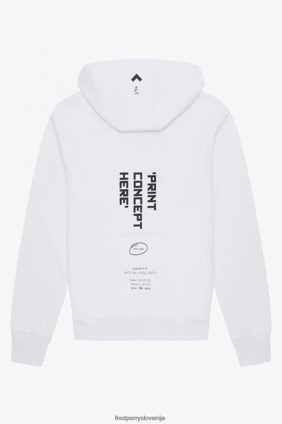 Sitotisk na Fred Perry puloverju Detajli sitotiska na Fred Perry puloverju