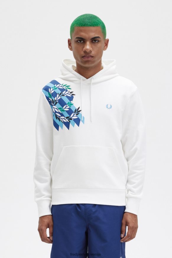 Fred Perry White s kapuco s kapuco spredaj