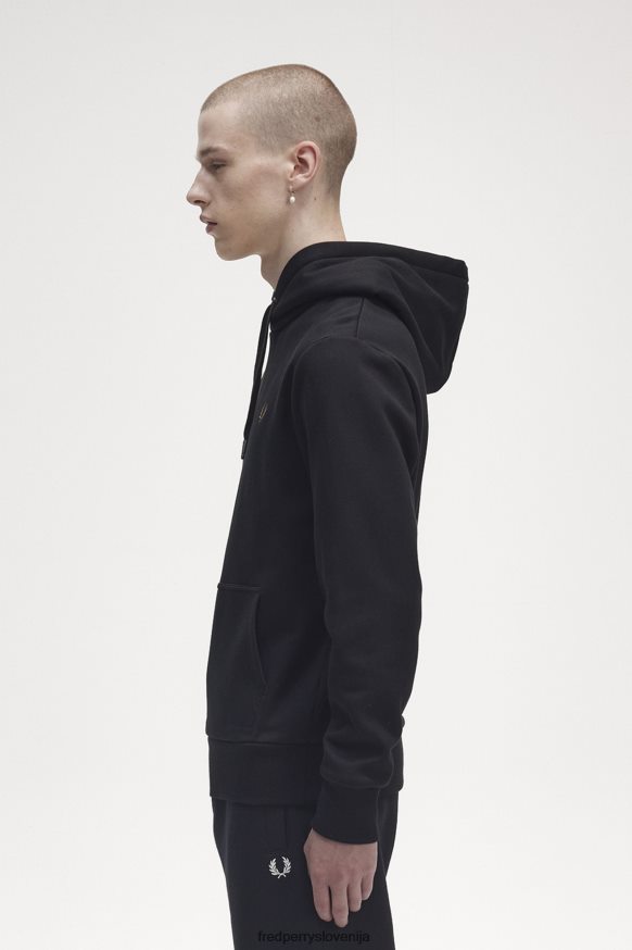 Fred Perry Black sovražen trenirki nazaj Laurel Closeup