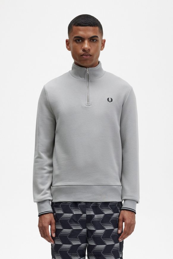 Fred Perry pulover s polovično zadrgo apnenec - glavna slika