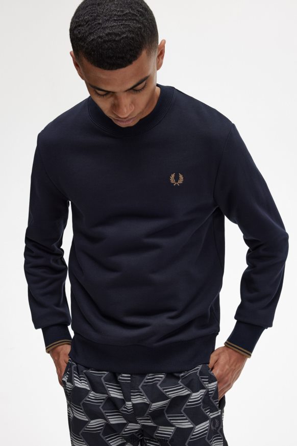 Stranski profil pletenega puloverja Zaslon pulover Fred Perry