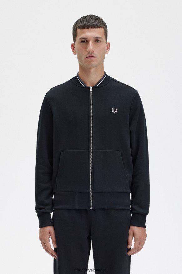 Fred Perry Pulover JR84XT399 Fred Perry črni pulover z zadrgo