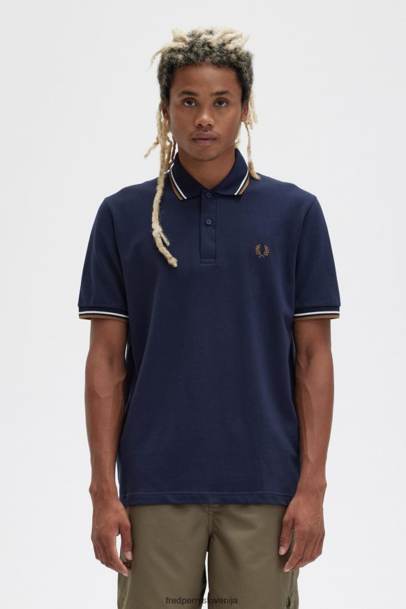 oblačila Fred Perry m12 mornarska/ecru/osenčen kamen moški JR84XT258