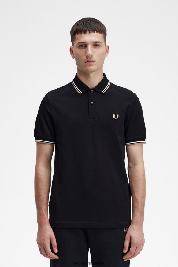 Fred Perry M3600 Black Polo Shirt Front zaslon