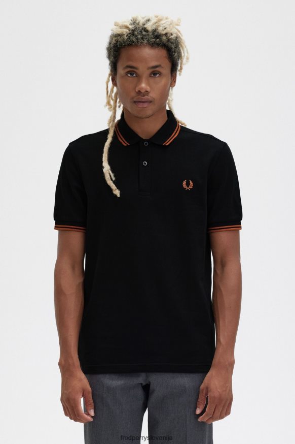 oblačila Fred Perry m3600 1 majica črni/oreh kosmiči moški JR84XT254