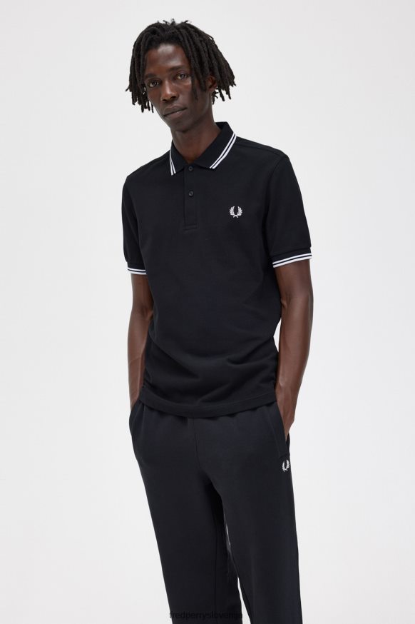 Fred Perry M3600 polo majica črnobela - detajl manšet