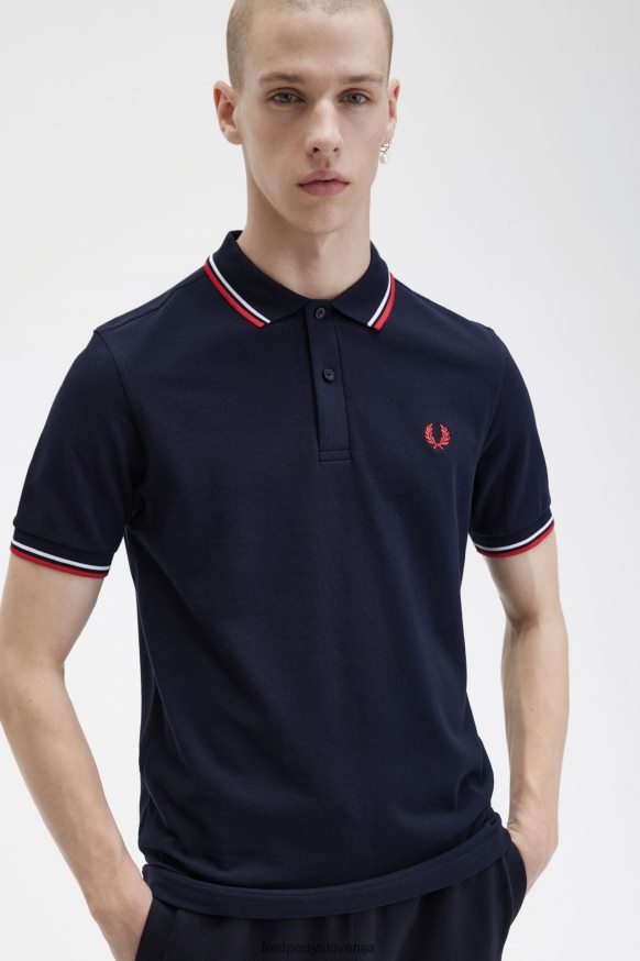 Fred Perry m3600 majica v rdeči barvi