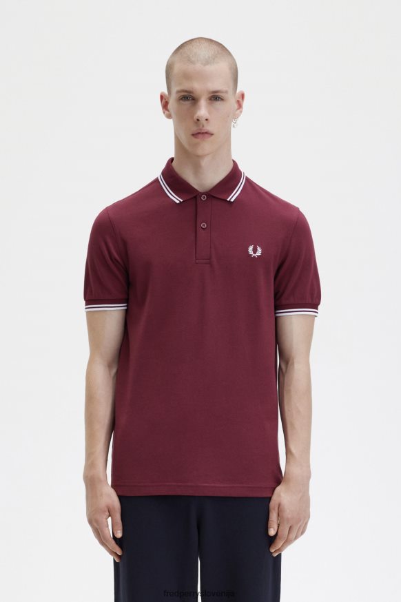 Fred Perry m3600 majica v porto/beli barvi