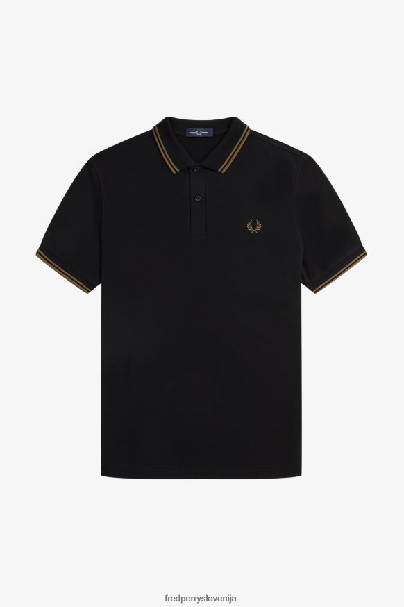 Fred Perry M3600 T -majica Fred Perry m3600 majica črna/senčen kamen - frontalni pogled