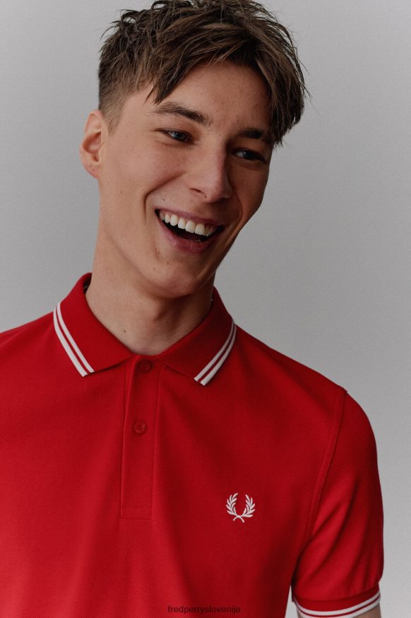 Fred Perry M3600 polo majica v rdeče-belih barvah
