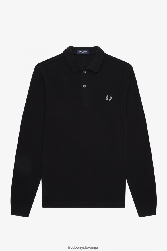 Fred Perry M6006 črna/krom moška majica sprednji pogled