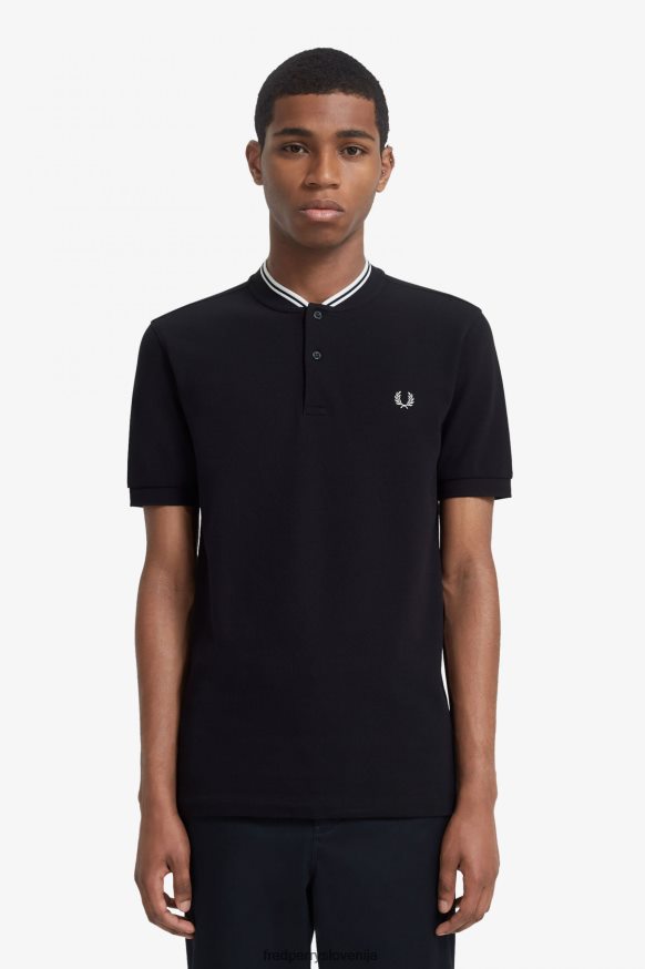 Fred Perry polo majica črna s bomber ovratnikom