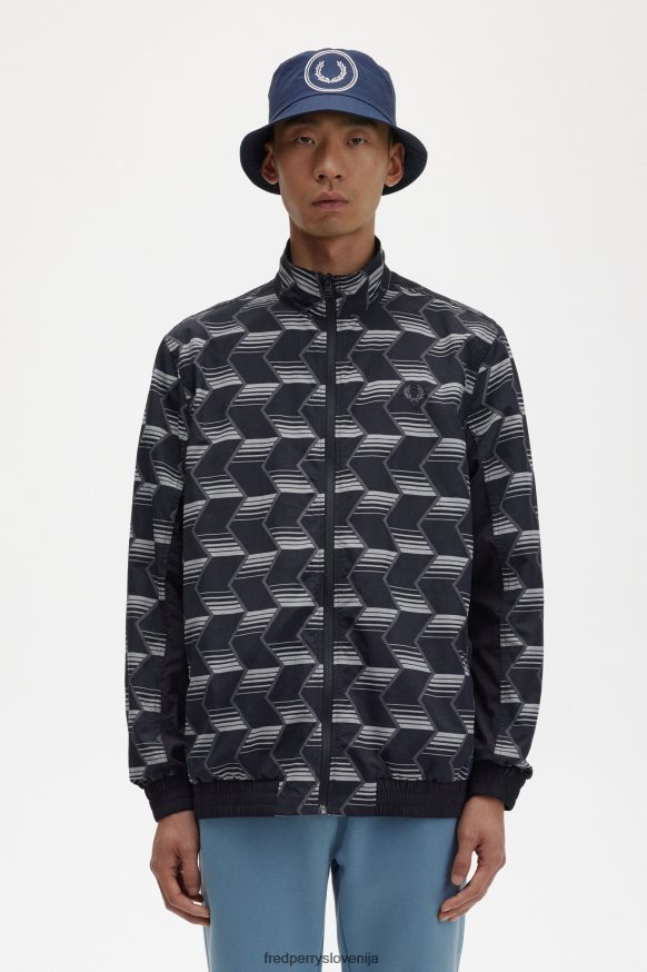 Fred Perry Jr84xt34 Shellfish jakna Fred Perry črna školjkasta jakna s črtami