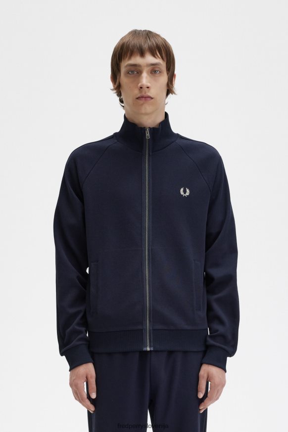 oblačila Fred Perry pletena tekalna jakna s trakom mornarica moški JR84XT1