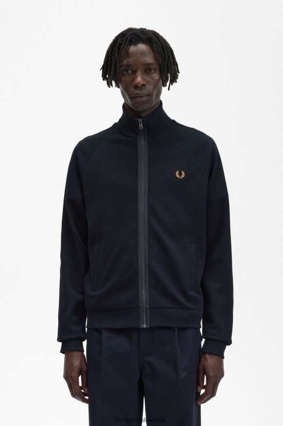 Fred Perry Black Pleted Sports Jacket Front zaslon