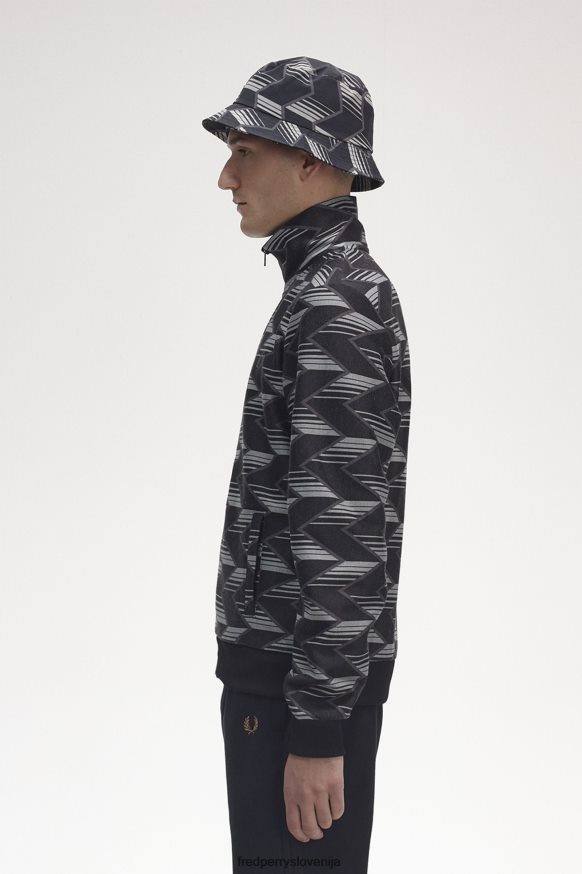 Fred Perry ševronski vzorec Detajl ševronskega vzorca na Fred Perry trenirki
