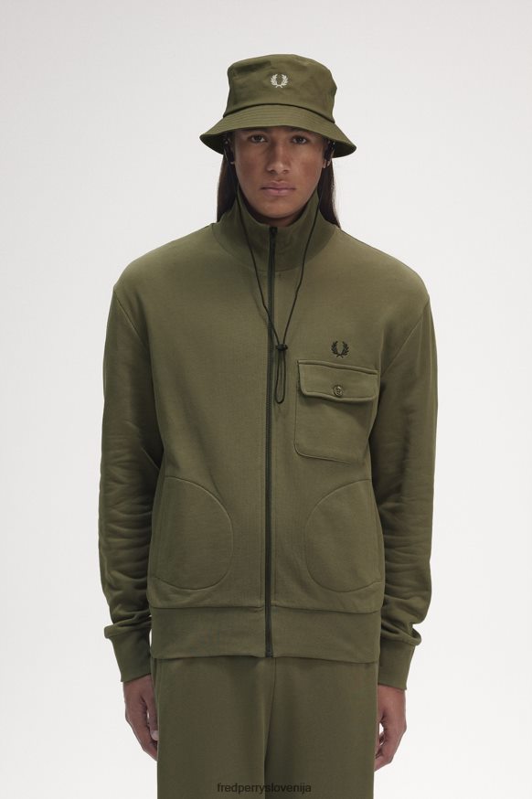 Fred Perry Slovenija zelena moška trenirka Fred Perry Slovenija zelena moška trenirka z žepi