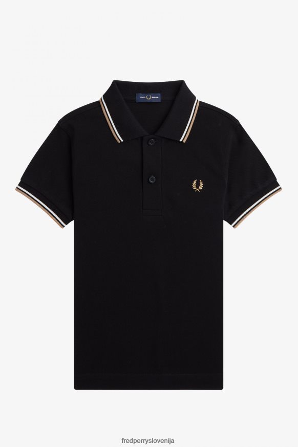 Fred Perry polo majica za otroke - črna barva