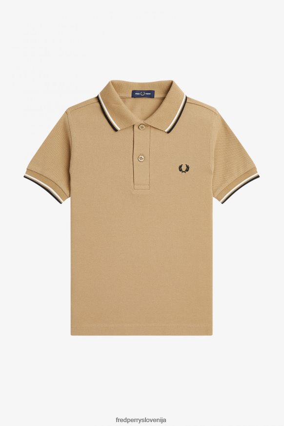 Fred Perry polo majica za otroke v topli kamniti barvi