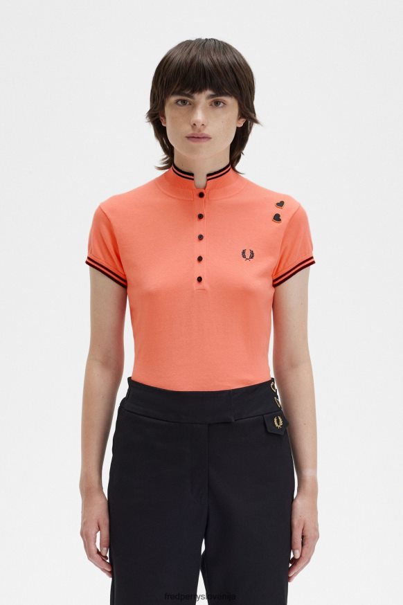 oblačila Fred Perry pletena srajca koralna toplota ženske JR84XT672