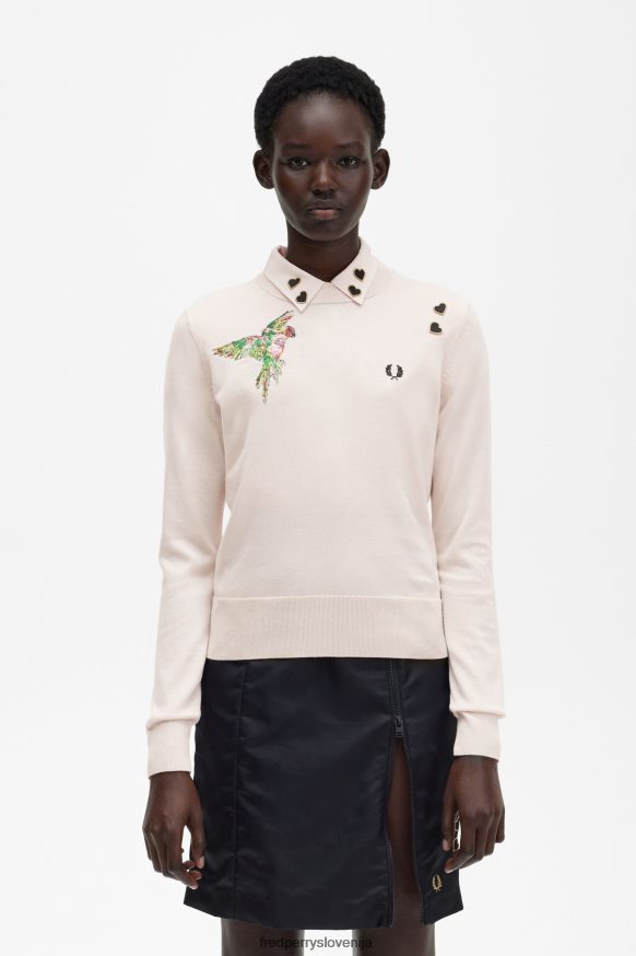 oblačila Fred Perry vezen pulover Črna ženske JR84XT678