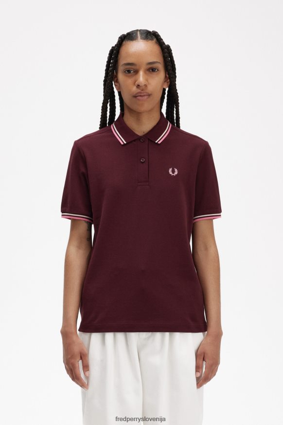 Fred Perry g3600 ženska srajca v oxblood barvi